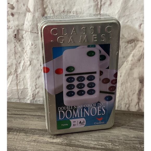 New 2007 Sealed New Tin Cardinal Dominoes Double Nine Color Dot - Picture 3 of 5